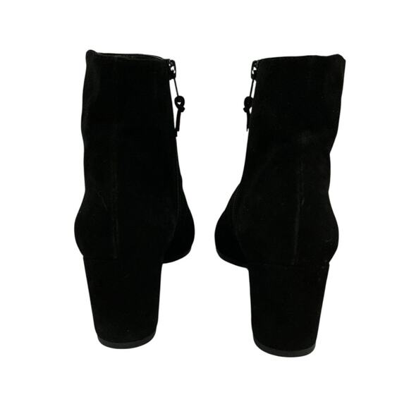 Stuart Weitzman Notazzie Black Suede Ankle Boots Size 9.5 Block Heel Booties - Picture 7 of 9